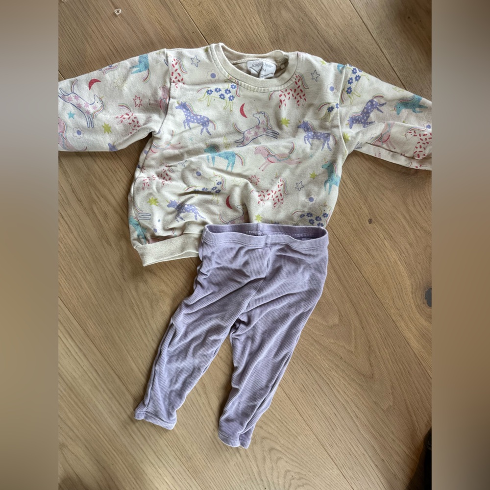 Angel Dear unicorn Cream and Lavender Baby Set